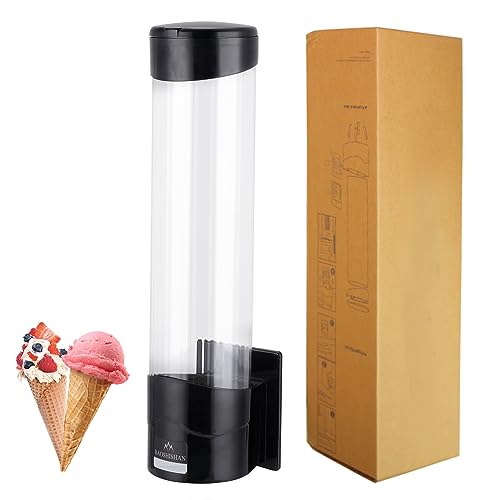 BAOSHISHAN Dispensador de cono de huevo Máquina de helados Cono Soporte Cono Crujiente Dispensador de helado Máquina de huevo Soporte de taza automática cuentagotas (negro)