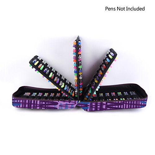 Qianshan Pencil Case Holder Slot - Holds 202 Colored Pencils Or 136 Gel Pens With Zipper Closure - Large Capacity Pen Organizer For Watercolor Pens Or Markers - Perfect For Beginner And Artist Purple #TOP6