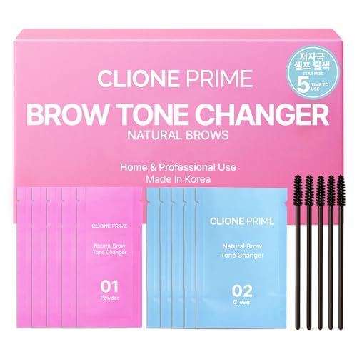 Korean Brow Tone Changer – Brow Bleach Kit Gentle Lightening Formula for Soft, Natural Look, Easy At Home Application, Quick Results in 5 Minutes, 5 Applications