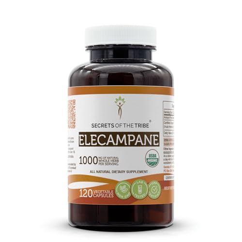 Secrets of the Tribe Elecampane 120 Capsules 1000 mg USDA Organic Elecampane (Inula Helenium) Dried Root (120 Capsules)