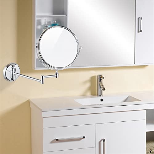 Miroir de maquillage mural double face pivotant à 360 degrés et orientable - 3