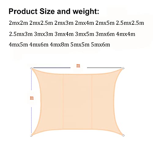 Voile d'ombrage pour bloquer les UV beige 2x3 m imperméable extérieur - 5