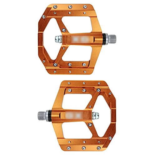 Pédales de vélo en aluminium orange idéales pour le vélotaf urbain