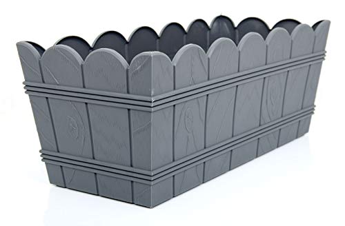 POKM Toolsmarket GmbH Balkonkasten Blumenkasten ohne Untersetzer Elba 40 cm Anthracit