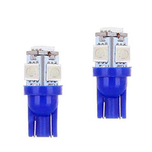 Allextreme EXT10B2P LED Parking Light Super Bright 5 SMD Car Interior License Plate Wedge Dome Trunk Dashboard Bulb for Car Bike and Motorcycle (0.6W, Blue, 2 PCS)