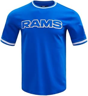 Pro Standard Mens NFL Los Angeles Rams Classic Chenille Kurzarm T‑Shirt Royalblau Blau M
