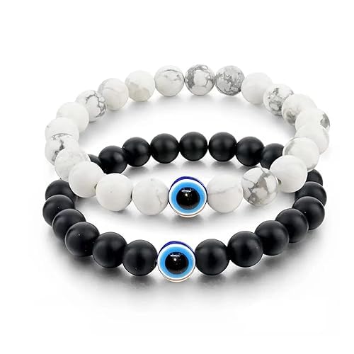 Karishma Kreations Couple Bracelet for Women Men boys Fashion Beads Evil Eye Couple Bracelets Strechable Adjustable Jewellery Birthday Gift Anniversary Stone Combo Jewellery (B0CPF621ZT) Amazon Price History, Amazon Price Tracker