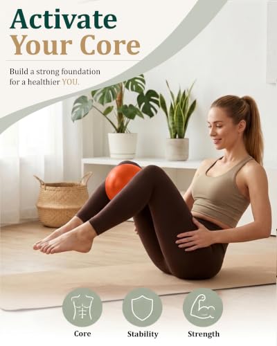 Image of Trideer 9 Inch Pilates Ball with Inflation Straw, Small Exercise Yoga Ball