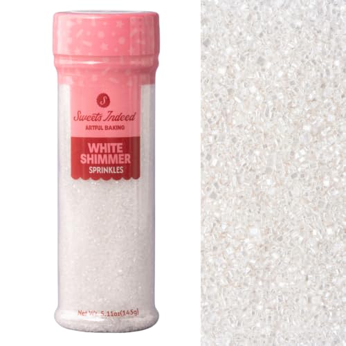 Image of Sweets Indeed White Decorating Sugar - White Sanding Sugar Crystals for Baking & Decorating Cupcakes, Cookies, Cakes & Desserts - Wedding, Holiday & Party Topping - 5.11 ounces