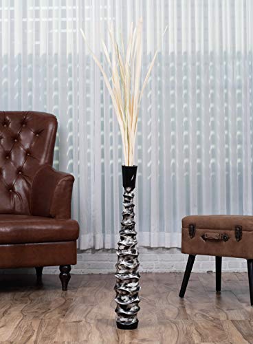 Image of Leewadee Large Floor Vase 26 inches Mango Wood for Pampas Grass, Dried Flowers