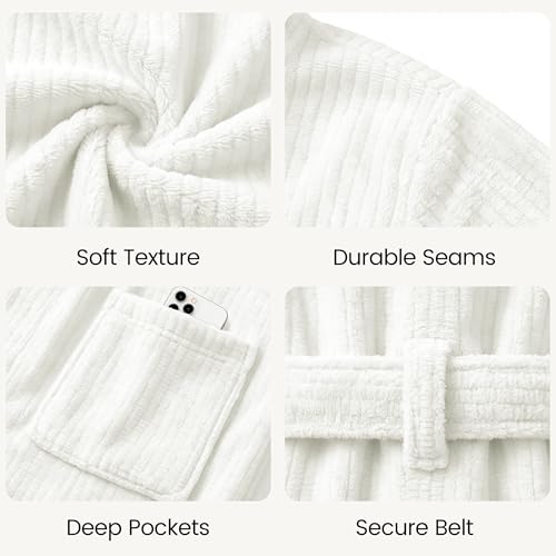 Image of PJGGZ Men's Bathrobes with Hood, Soft Long Towel Robe for Men - Super Absorbent Quick Dry yet Warm