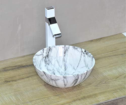 Image of InArt Ceramic Counter or Table Top Wash Basin Marble 36x36 CM