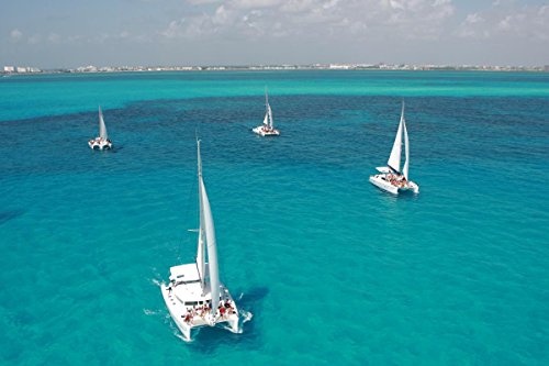 Gifts Delight Laminated 36x24 Poster: Cancun - Sail by Catamaran to Isla Mujeres