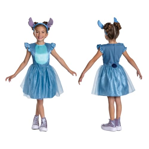 Disney Stitch - Licence Officielle - Disguise - Costume Enfant Robe Classique avec Bandeau - Inspiré de Lilo &amp; Stitch - Accessoire pour Fêtes, Halloween, Jeux de Rôle et Déguisements Créatifs