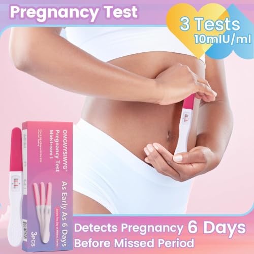 Image of Pregnancy Test 6 Days Before Missed Period Early Detection 3 Pcs | Ultra Sensitive 10 Miu /mL,Over 99% Accurate,3-5 Min Reliable Results,Pruebas de Embarazo for Women Fertility at Home