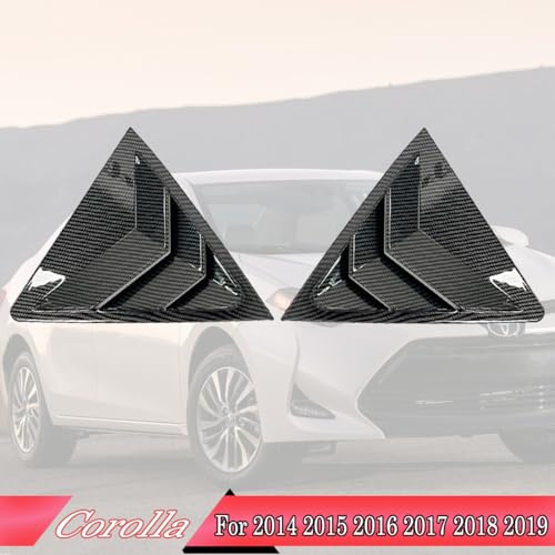 MUXEE Window Louver 2Pcs Side Vent Window Louvers for Toyota Corolla 2014-2019, ABS Print Sport Window Decorative Covers, Exterior Trim Accessories - Carbon Fiber(Not Fit 2019 Corolla Hatchback) by MUXEE - Image 2