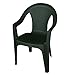 Sedia impilabile effetto rattan, da giardino, in plastica, colore: verde scuro