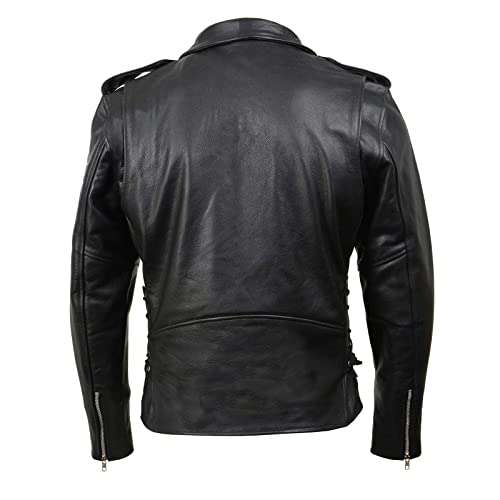 Image of Milwaukee Leather Men's Classic Police Style M /C Jacket - LKM1781 Black