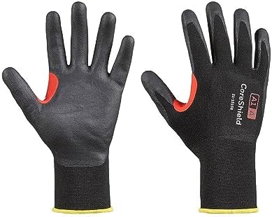Honeywell Safety Work Gloves Nitrile Coating, 15 gauge nylon - Ansi Cut Level A1, Black (L) Industrial