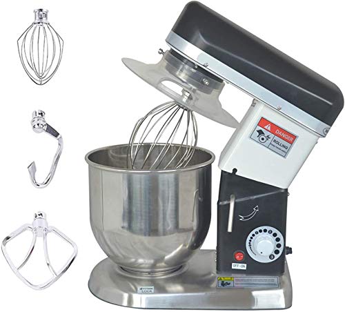 Elektrischer Lebensmittelmischer, 7L Planetary Stand Mixer Küche, 500 W Teigmischer Maker 3-Gang Edelstahl Einstellbare handelsübliche Mischer,