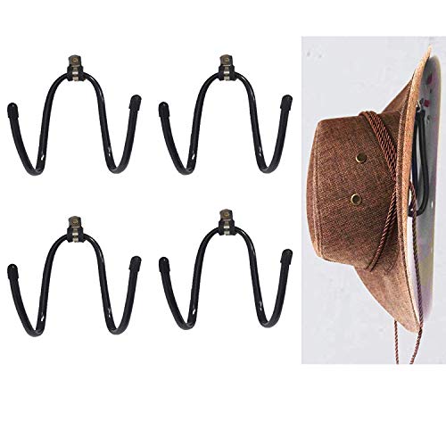 Pmsanzay Pack 4, Universal - Metal Rack - Cowboy Hat Rack/Cowboy Hat Holder/Coyboy Hat Organizer/Cowboy Hat Storage Display/Cowboy Hat Dryer Stand/Wall Mount - Suitable for All Kinds of hat Helmets
