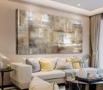Vintage Canvas estampes Wall Art Brown White Grey Abstract Canvas Wall Art pour Salon Chambre à coucher Mur Décor Rustique abstrait Toile Artwork Retro Farmhouse Canvas Pictures Maison Décoration 50X100 CM