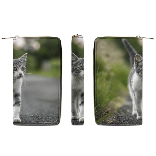 Womens Leather Wallets Walk Along The Road Wallet for Women Large Capacity Card Phone Holder Ladies Purse3