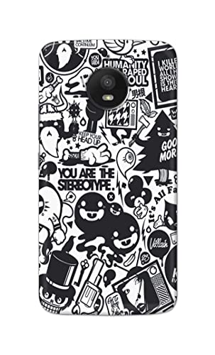 Image of Printed Hard Back Cover Case for Motorola Moto E4+ Plus Back Cover (Mixed Cartoon) -203