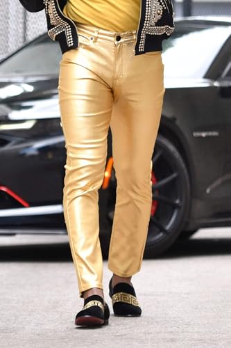 Barabas Men's Glossy Shiny Design Sparkly Luxury Dress Pants CP952