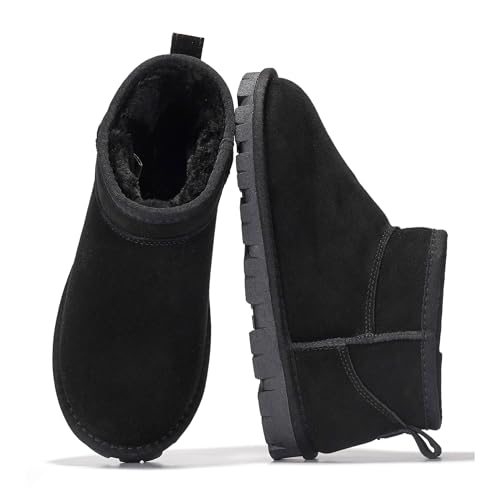 Project Cloud 100% Genuine Leather Ankle Boots for Women – Water Resistant Womens Boots with Memory Foam Insole – Comfortable Fall Shoes for Women 2026 (Hikey, BLKSDE, 8.5)