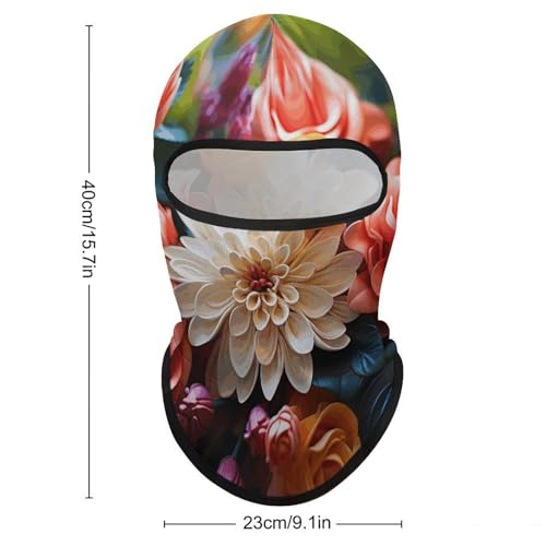 Balaclava para hombre con estampado floral, máscara facial para esquí, ciclismo y deportes de invierno miniatura 2