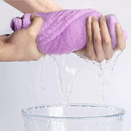 Image of Premium Microfiber Hair Wrap Towel 500 GSM - Ultra Soft, Quick Dry, Super Absorbent, Lint-Free, Perfect for Women & Girls, Hair Drying & Spa Use (Grey Panda) (Purple)