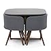 Ensemble Table + 4 chaises encastrables Gris FLEN
