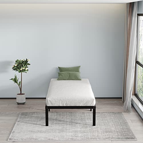 Emoda 16 Inch Platform Twin Xl Bed Frames No Box Spring Needed, Heavy Duty Metalbed Frame, Noise Free, Easy Assembly, Black #TOP4