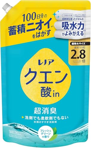 レノア クエン酸in 超消臭 すすぎ消臭剤 フレッシュグリーン 詰め替え 1080mL