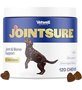 JOINTSURE Vetwell Joint Supplements for Dogs - 120 Chews - Soothes Joints, Aids Mobility, Dog Joi...