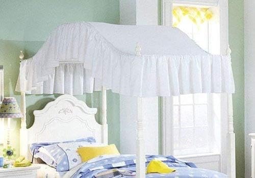 Full Size White eyelet Ruffled Canopy Top