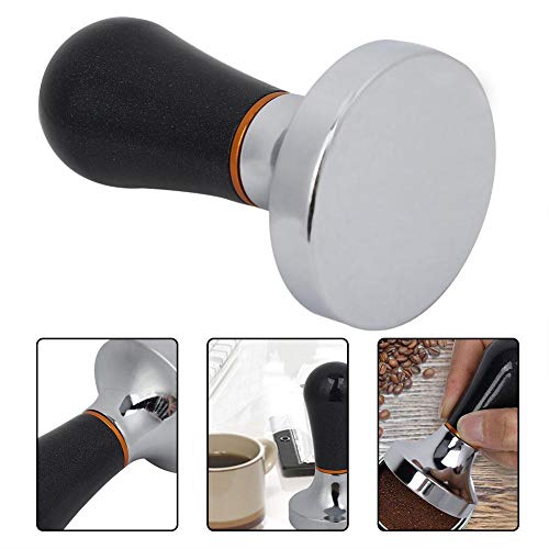 Molinillo de café de aluminio de 57 mm con mango ergonómico para hacer café en la cocina, color negro - Imagen 8