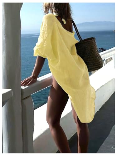 Milumia 2 Piece Beach Cover Up Swimsuit Coverups Button Blouse and Tie Knot Skirt2