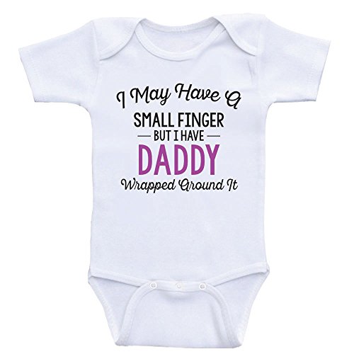 Image of Heart Co Designs Baby Girl Clothes - Daddy Wrapped Around My Finger - OnePiece Shirt Bodysuits