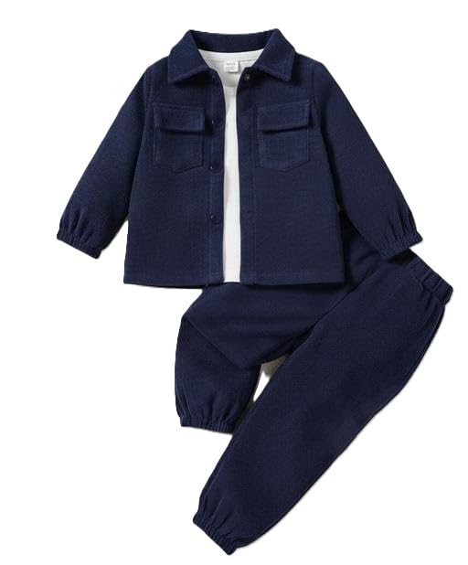 Kids Boys Top Bottom Set Soft Cotton Comfortable Casual Outfit For Play School And Everyday Activity Set-picture-43