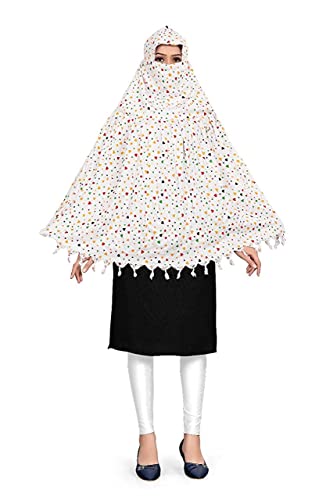 Image of SIXSIGMA Cotton Long Scarf Cum Mask scarves Usable for vehicle Driver | White Printed Design | Universal Size | For Girl & Women | Breathable Sun Protection Light Weight