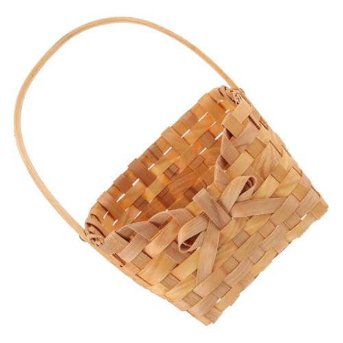 HANABASS Hand Woven Storage Basket Multi Functional Picnic and Snack Serving Woven Basket for Outdoor Parties Rustic Flower Fruit Arrangement Durable and Stylish