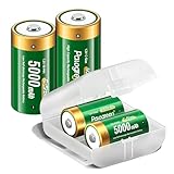 Palogreen 5000mAh Baby C Akku - 4er Pack 1.2V C Zellen Aufladbare C Batterie Hohe Kapazität Lr14 C Wiederaufladbar Batterien mit Aufbewahrungsbox