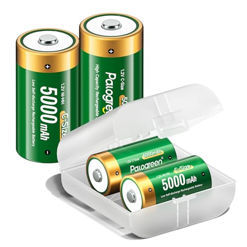 Piles rechargeables C NiMH 5000 mAh lot de 4 LR14 haute capacité faible auto-décharge