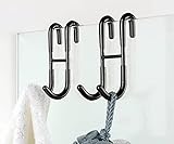 💌 Carga máxima: 7kg Ganchos de toalla, ganchos de baño, ganchos para puerta (2 unidades, negro, 12 cm de longitud)