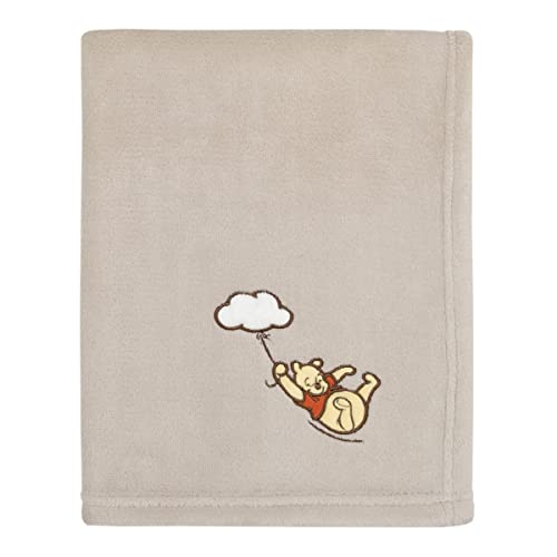 Image of NoJo Disney Winnie The Pooh - Blustery Day Grey Cloud Super Soft Baby Blanket with Applique