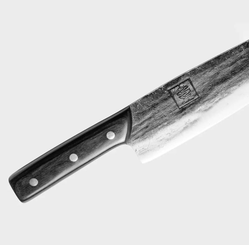 Miniatura 7 de COOLINA Alpha Duo - Juego de cuchillos Lixy Cleaver & Tungsten XL, acero de alto carbono forjado a mano, afilado, espiga completa, mango ergonómico