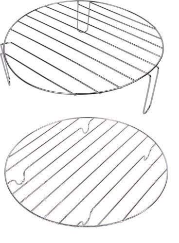 INDIAN DECOR. 31465 Halogen Oven Racks | Set of 2 Including High & Low Rack | 25cm Diameter for 10-12 Litre Ovens - Chrome