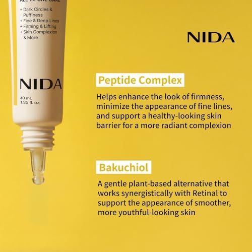 NIDA Revive Eye Cream For Face And Neck | Probiotics Lystate Solution, Retinal, Peptide Complex, Bakuchiol | Wrinkles, Fine Lines, Cell Turnover, Firm Skin Texture, Radiant Skin | 1.35 fl. oz., 40ml — view 4